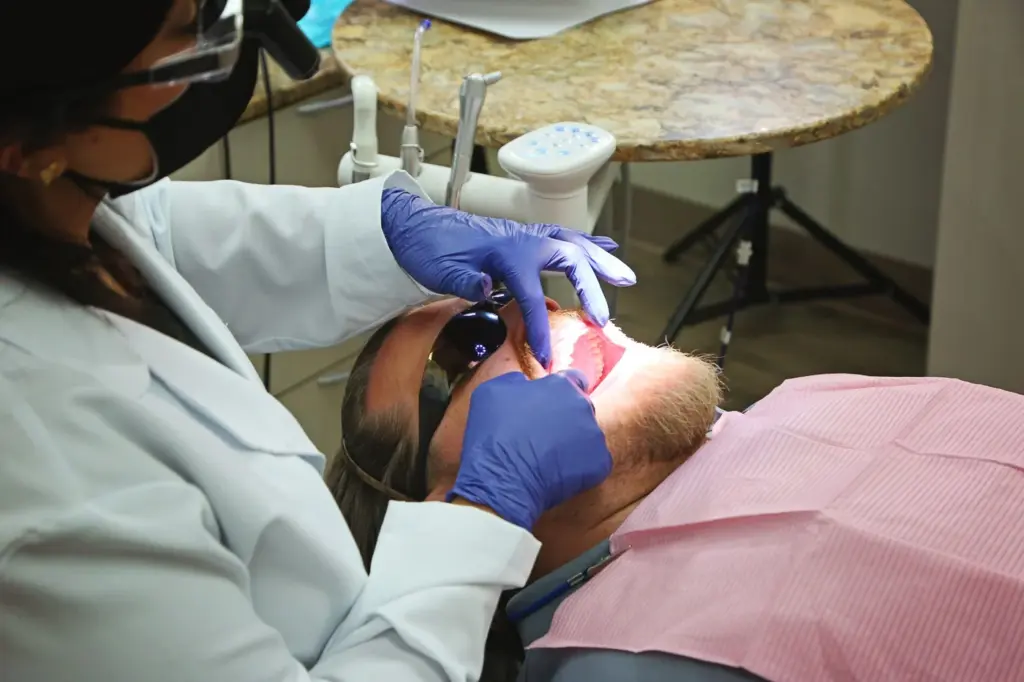 A close-up of treatment in progress at Diamond Dental in Tulsa